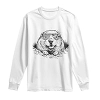 Funny Groundhog Face Woodchuck Sunglassess Long Sleeve Shirt - Wonder Print Shop