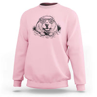 Funny Groundhog Face Woodchuck Sunglassess Sweatshirt - Wonder Print Shop