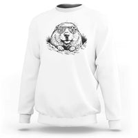 Funny Groundhog Face Woodchuck Sunglassess Sweatshirt - Wonder Print Shop