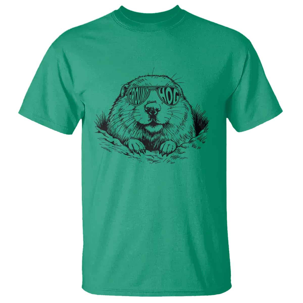 Funny Groundhog Face Woodchuck Sunglassess T Shirt - Wonder Print Shop