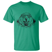 Funny Groundhog Face Woodchuck Sunglassess T Shirt - Wonder Print Shop