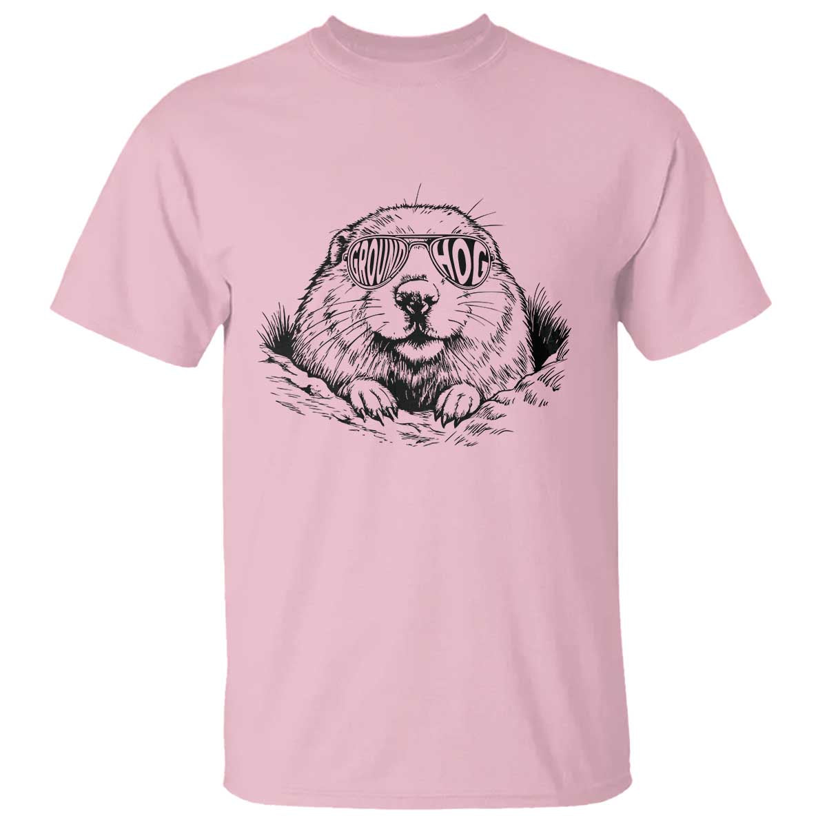 Funny Groundhog Face Woodchuck Sunglassess T Shirt - Wonder Print Shop
