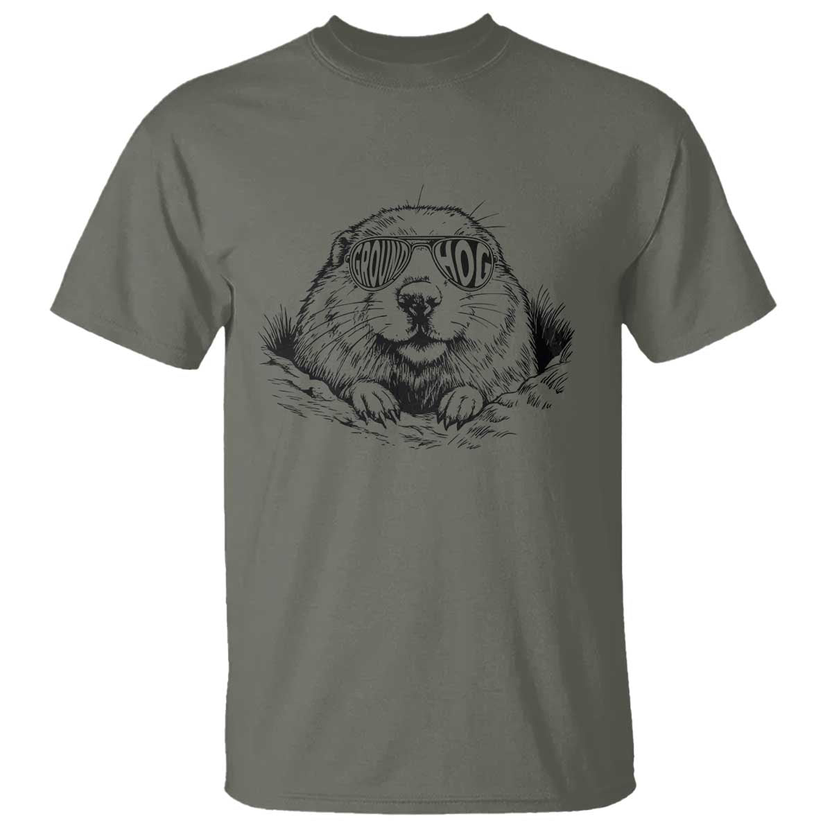 Funny Groundhog Face Woodchuck Sunglassess T Shirt - Wonder Print Shop