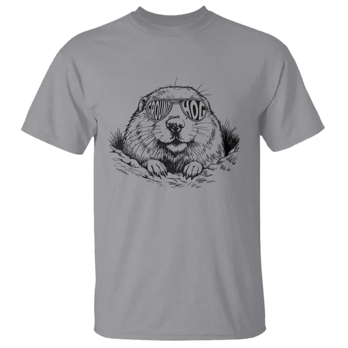 Funny Groundhog Face Woodchuck Sunglassess T Shirt - Wonder Print Shop