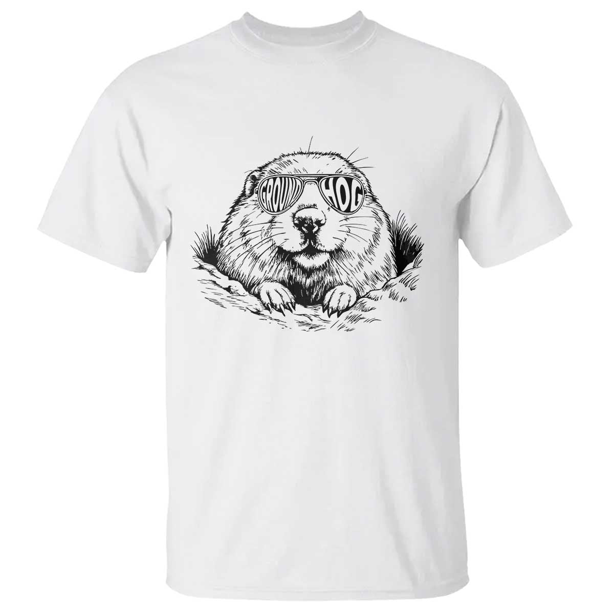 Funny Groundhog Face Woodchuck Sunglassess T Shirt - Wonder Print Shop