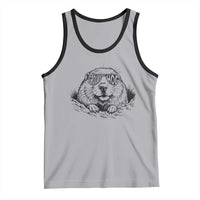 Funny Groundhog Face Woodchuck Sunglassess Tank Top - Wonder Print Shop