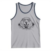 Funny Groundhog Face Woodchuck Sunglassess Tank Top - Wonder Print Shop