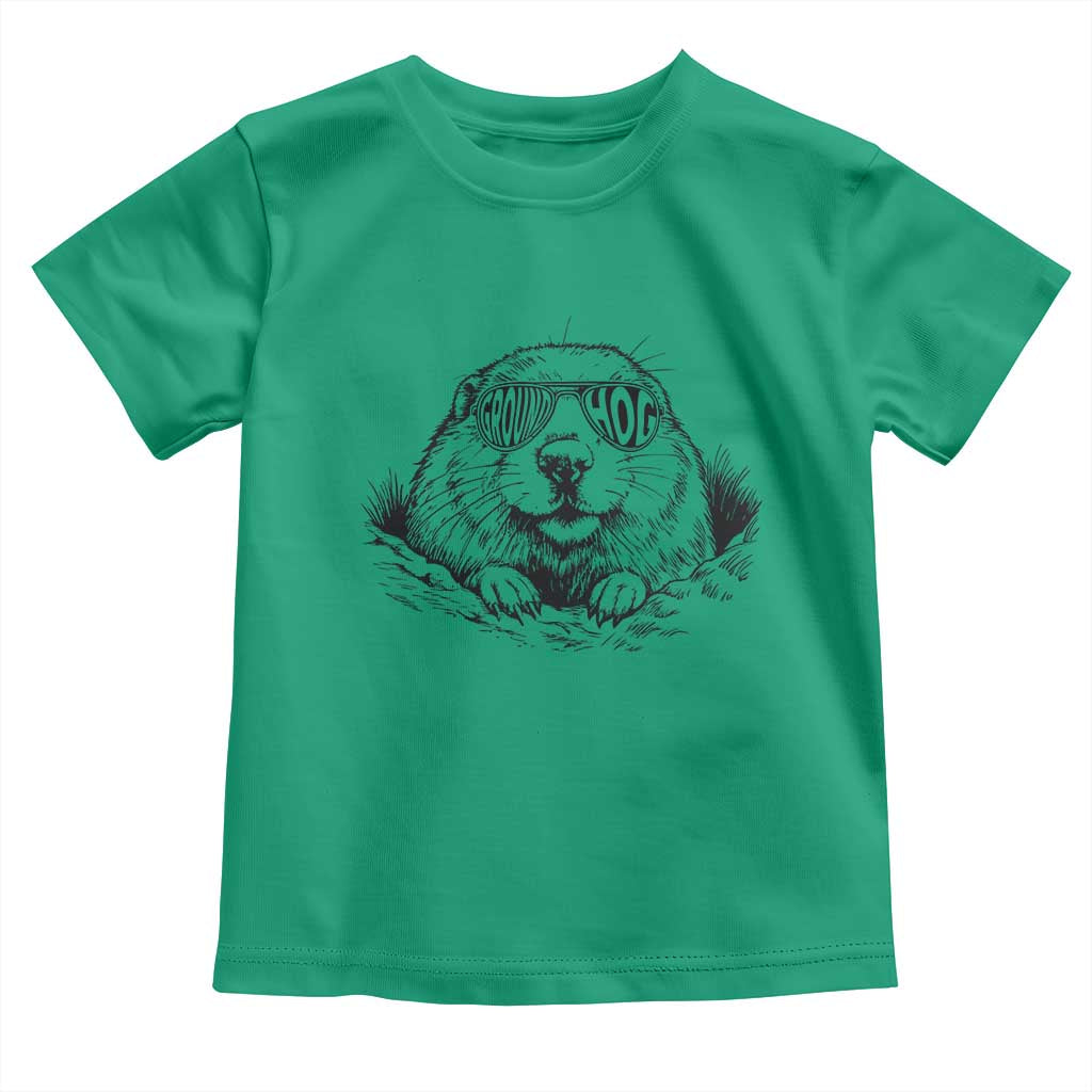 Funny Groundhog Face Woodchuck Sunglassess Toddler T Shirt - Wonder Print Shop