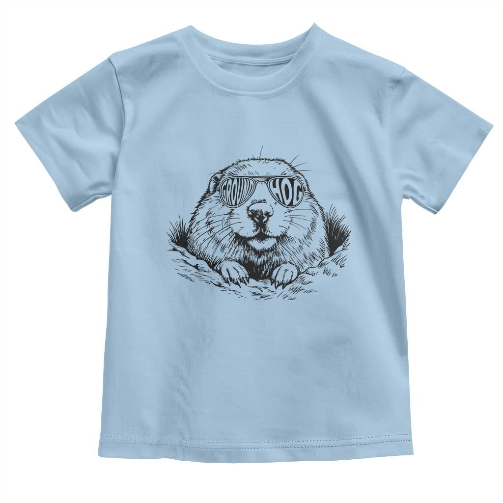 Funny Groundhog Face Woodchuck Sunglassess Toddler T Shirt - Wonder Print Shop