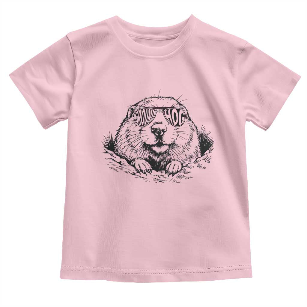 Funny Groundhog Face Woodchuck Sunglassess Toddler T Shirt - Wonder Print Shop