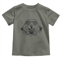 Funny Groundhog Face Woodchuck Sunglassess Toddler T Shirt - Wonder Print Shop