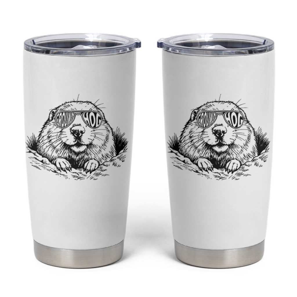 Funny Groundhog Face Woodchuck Sunglassess Tumbler Cup - Wonder Print Shop