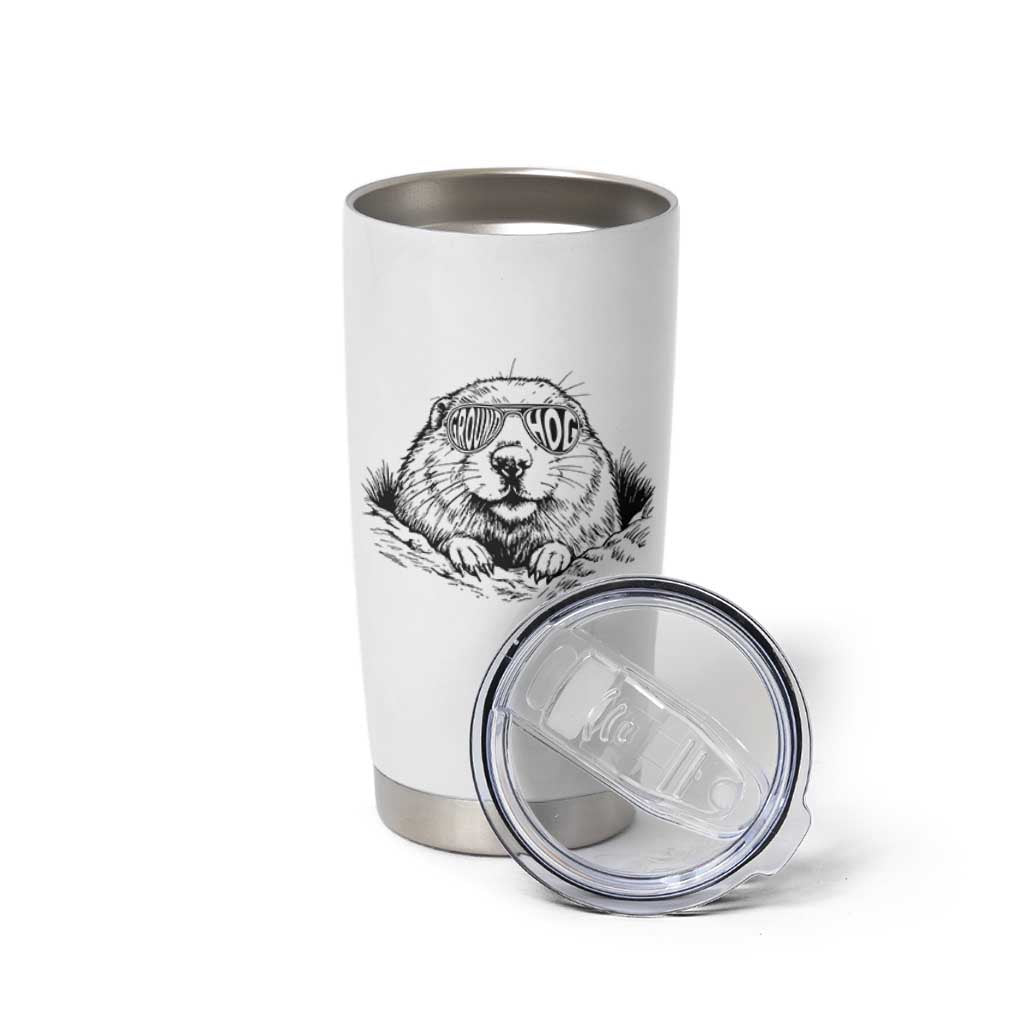 Funny Groundhog Face Woodchuck Sunglassess Tumbler Cup - Wonder Print Shop