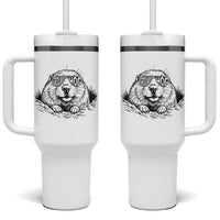 Funny Groundhog Face Woodchuck Sunglassess Tumbler With Handle - Wonder Print Shop