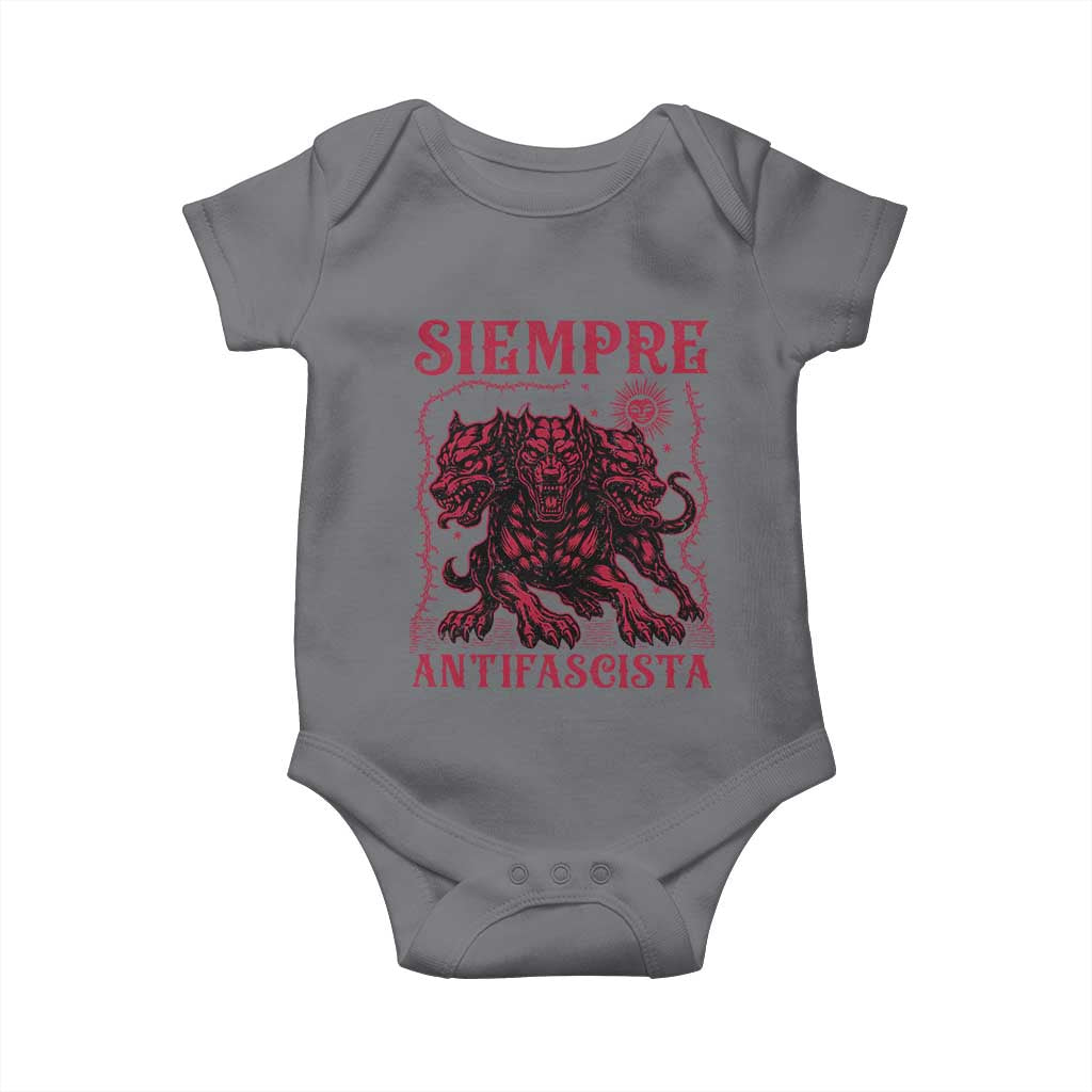 Siempre Antifascista Baby Onesie Anti Fascism Protest Vintage Hydra Dog