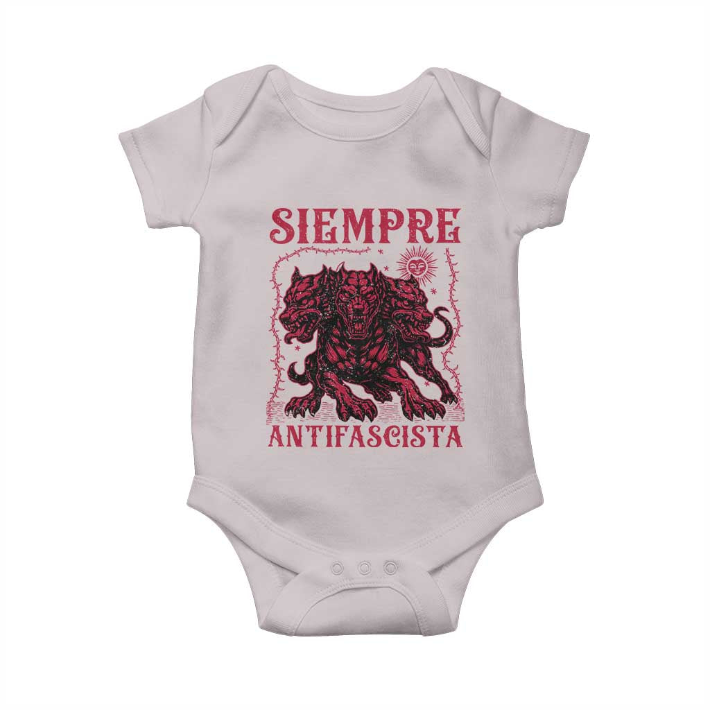 Siempre Antifascista Baby Onesie Anti Fascism Protest Vintage Hydra Dog