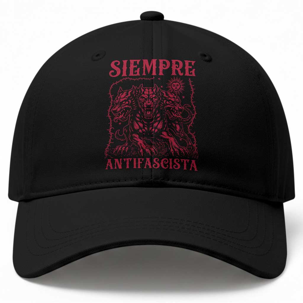 Siempre Antifascista Baseball Cap Anti Fascism Protest Vintage Hydra Dog