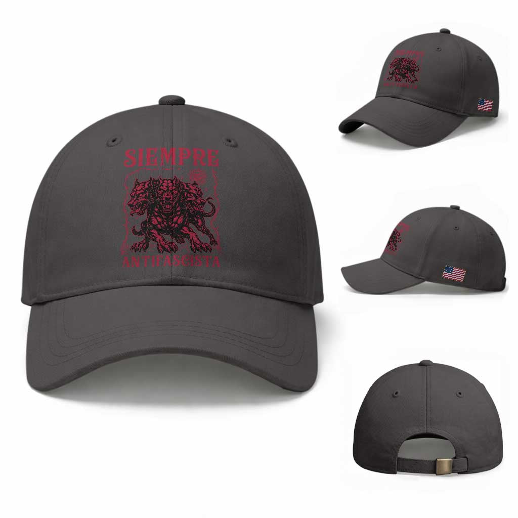 Siempre Antifascista Baseball Cap Anti Fascism Protest Vintage Hydra Dog