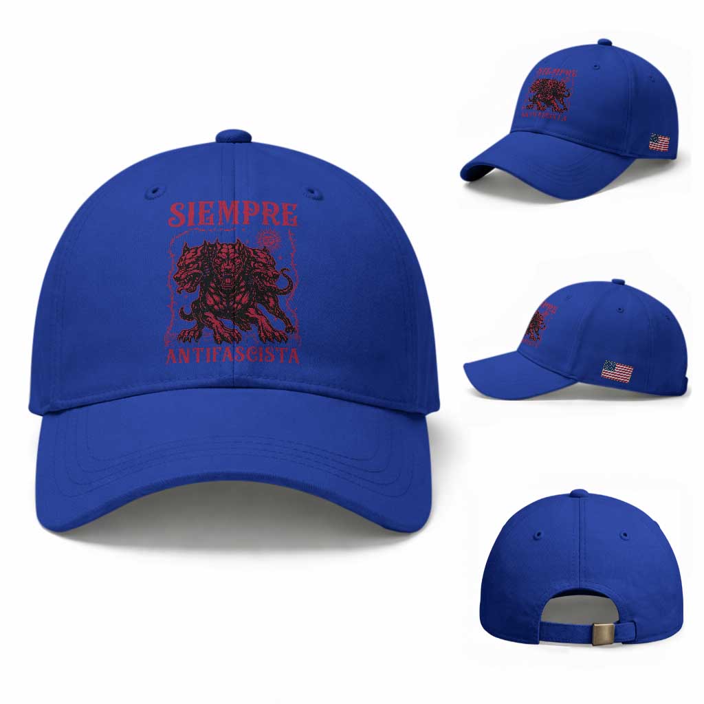 Siempre Antifascista Baseball Cap Anti Fascism Protest Vintage Hydra Dog