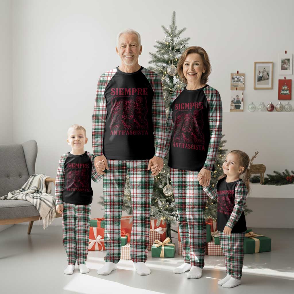 Siempre Antifascista Plaid Pajama Set Anti Fascism Protest Vintage Hydra Dog