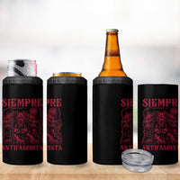 Siempre Antifascista 4 in 1 Can Cooler Tumbler Anti Fascism Protest Vintage Hydra Dog