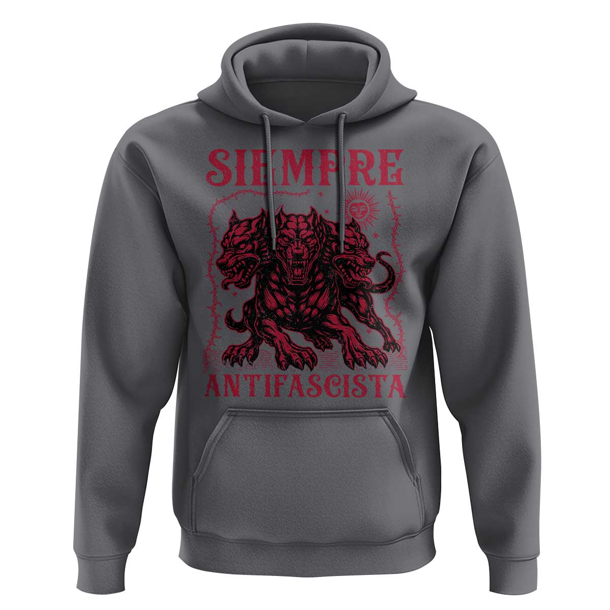 Siempre Antifascista Hoodie Anti Fascism Protest Vintage Hydra Dog