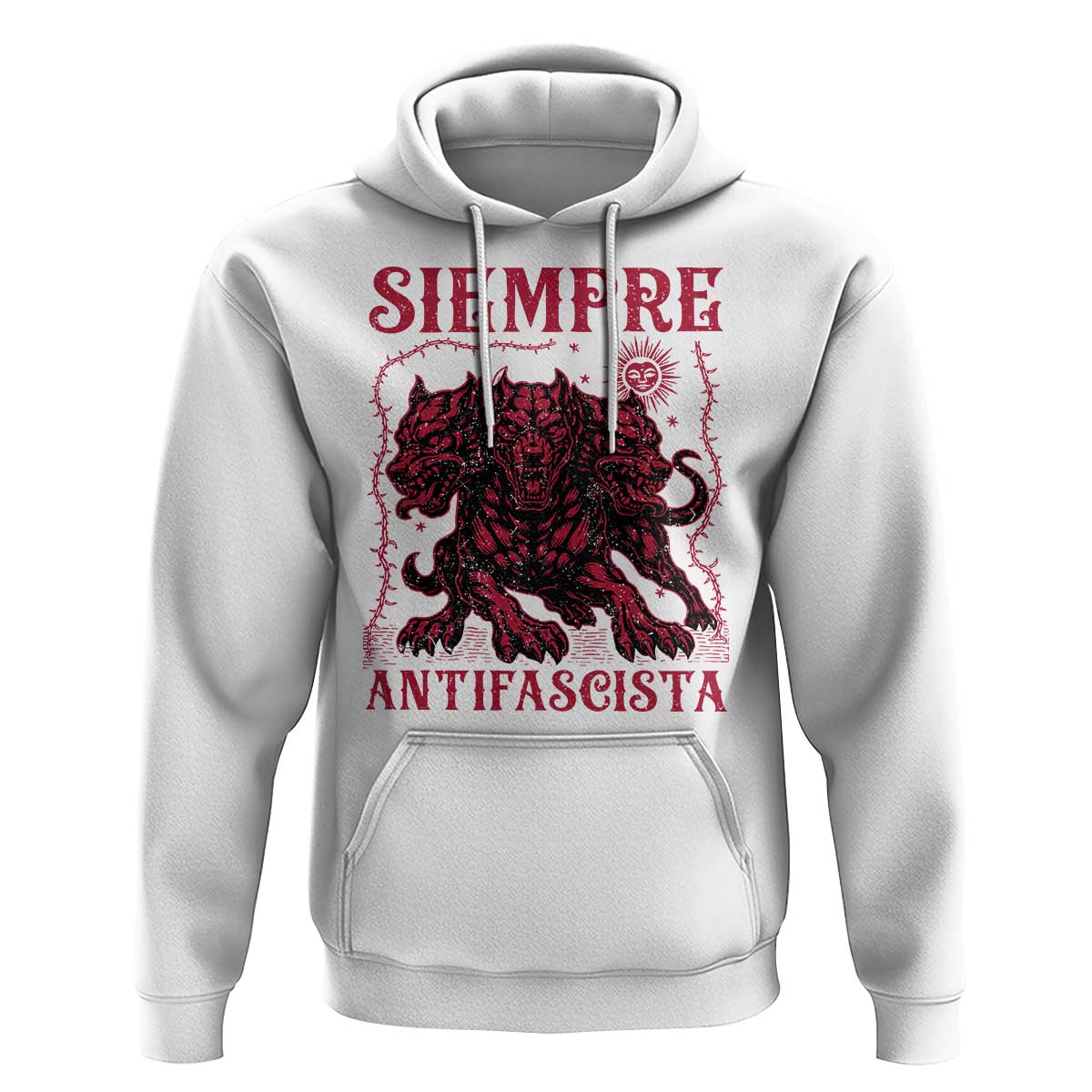 Siempre Antifascista Hoodie Anti Fascism Protest Vintage Hydra Dog