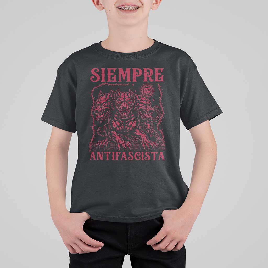 Siempre Antifascista T Shirt For Kid Anti Fascism Protest Vintage Hydra Dog