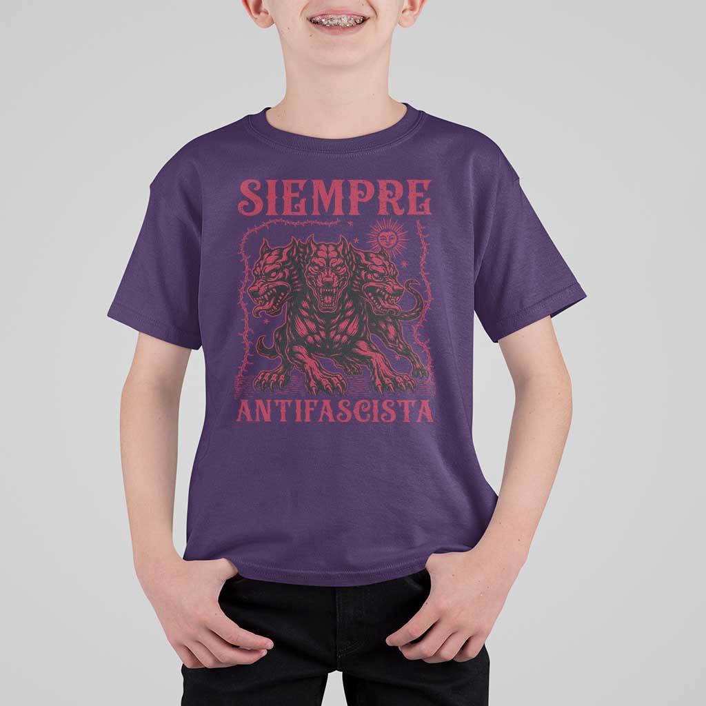 Siempre Antifascista T Shirt For Kid Anti Fascism Protest Vintage Hydra Dog