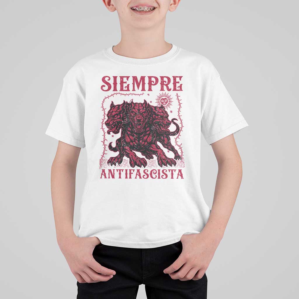 Siempre Antifascista T Shirt For Kid Anti Fascism Protest Vintage Hydra Dog