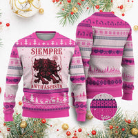 Siempre Antifascista Ugly Christmas Sweater Anti Fascism Protest Vintage Hydra Dog