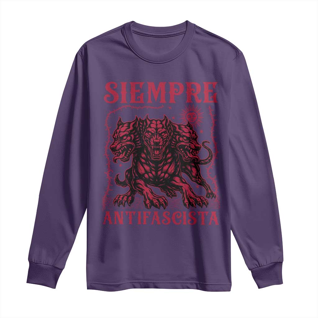 Siempre Antifascista Long Sleeve Shirt Anti Fascism Protest Vintage Hydra Dog