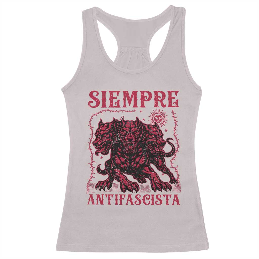 Siempre Antifascista Racerback Tank Top Anti Fascism Protest Vintage Hydra Dog