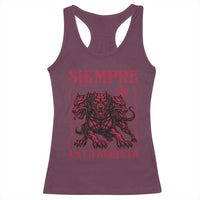 Siempre Antifascista Racerback Tank Top Anti Fascism Protest Vintage Hydra Dog