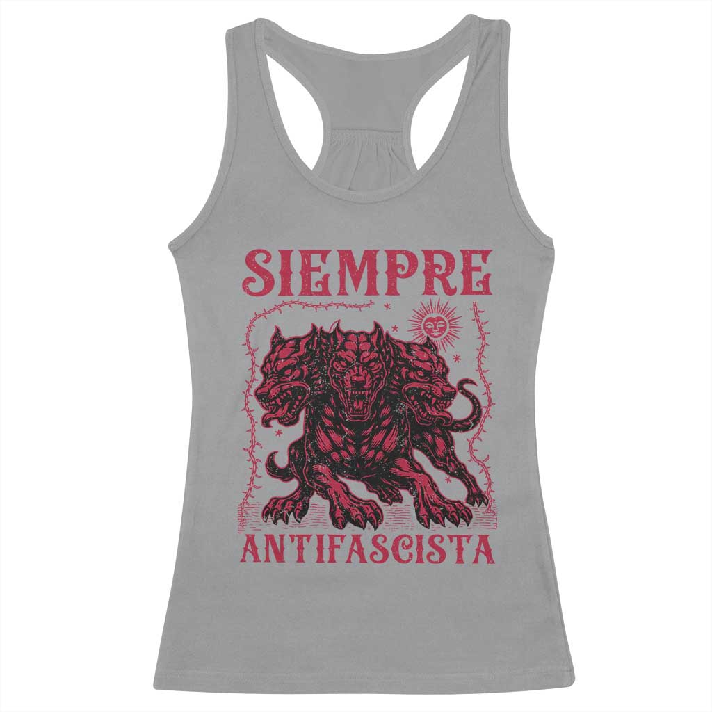 Siempre Antifascista Racerback Tank Top Anti Fascism Protest Vintage Hydra Dog