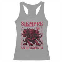 Siempre Antifascista Racerback Tank Top Anti Fascism Protest Vintage Hydra Dog