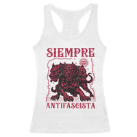 Siempre Antifascista Racerback Tank Top Anti Fascism Protest Vintage Hydra Dog