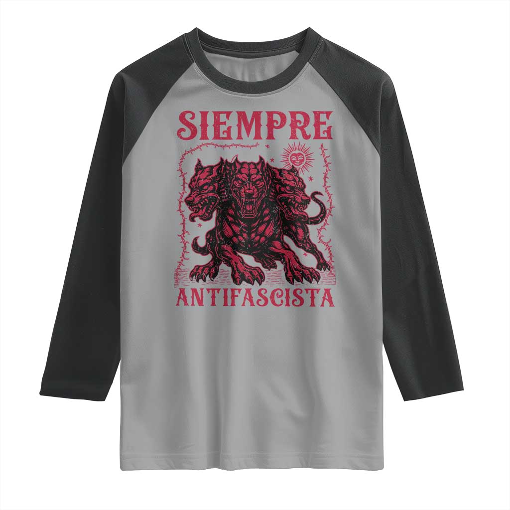 Siempre Antifascista Raglan Shirt Anti Fascism Protest Vintage Hydra Dog