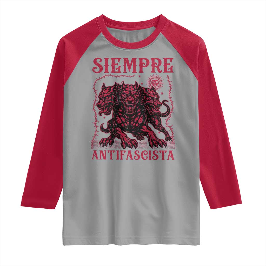 Siempre Antifascista Raglan Shirt Anti Fascism Protest Vintage Hydra Dog