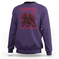Siempre Antifascista Sweatshirt Anti Fascism Protest Vintage Hydra Dog