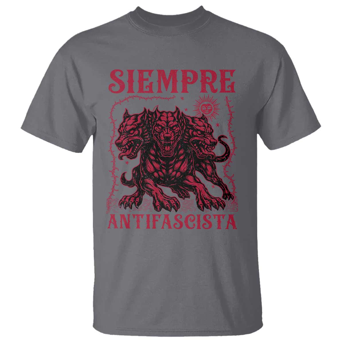 Siempre Antifascista T Shirt Anti Fascism Protest Vintage Hydra Dog