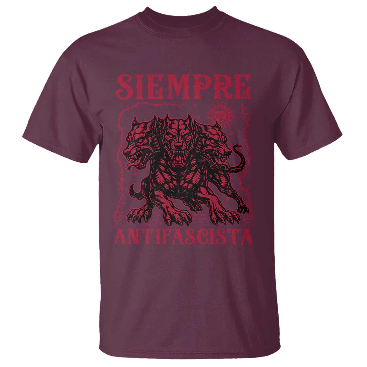 Siempre Antifascista T Shirt Anti Fascism Protest Vintage Hydra Dog