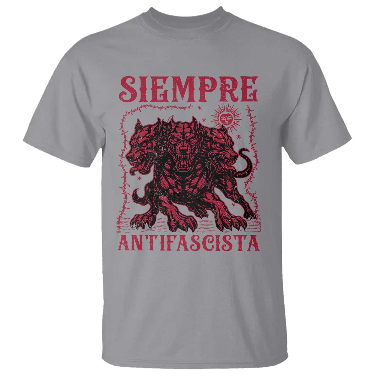 Siempre Antifascista T Shirt Anti Fascism Protest Vintage Hydra Dog