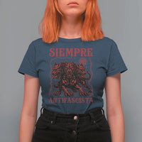 Siempre Antifascista T Shirt For Women Anti Fascism Protest Vintage Hydra Dog