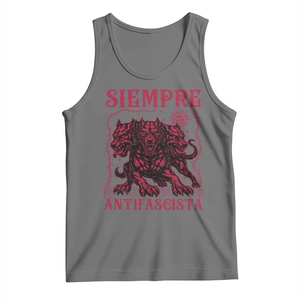 Siempre Antifascista Tank Top Anti Fascism Protest Vintage Hydra Dog