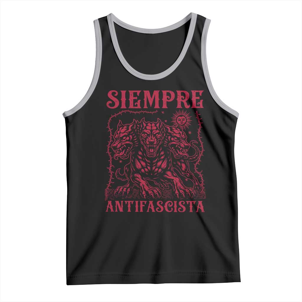 Siempre Antifascista Tank Top Anti Fascism Protest Vintage Hydra Dog