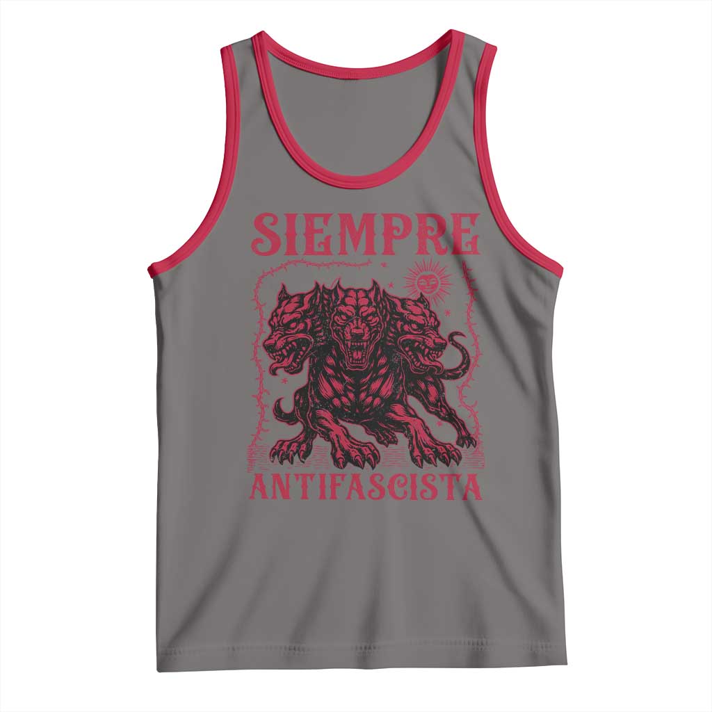 Siempre Antifascista Tank Top Anti Fascism Protest Vintage Hydra Dog