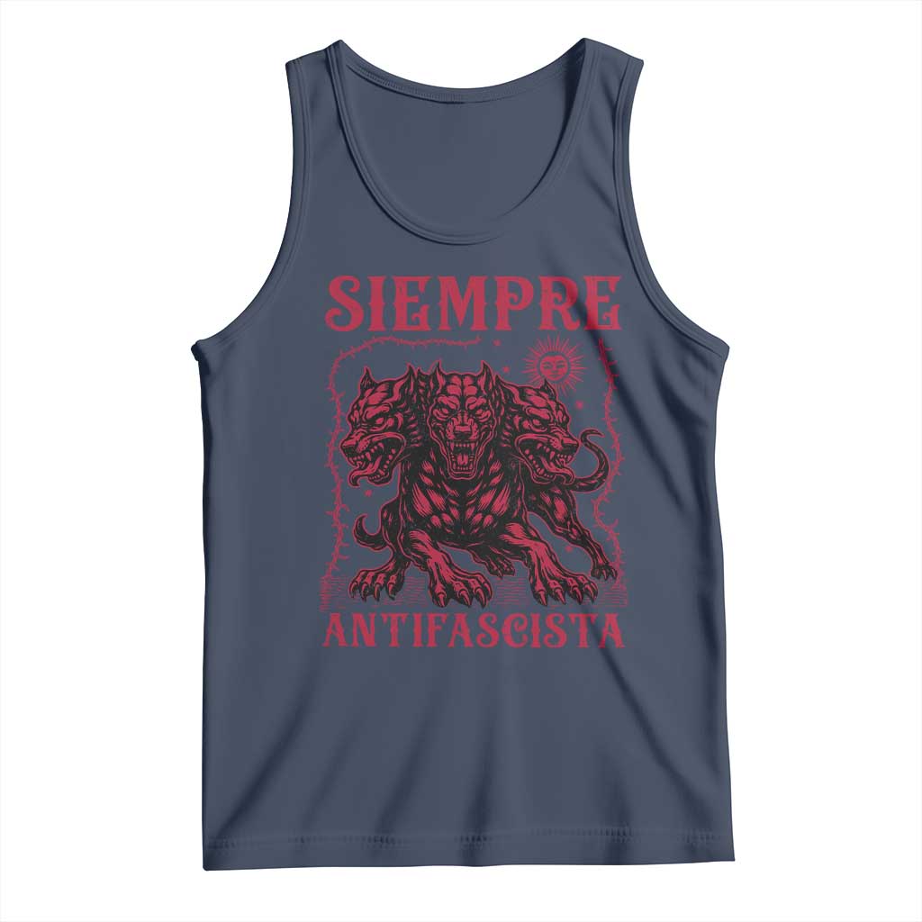 Siempre Antifascista Tank Top Anti Fascism Protest Vintage Hydra Dog