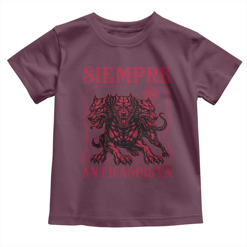 Siempre Antifascista Toddler T Shirt Anti Fascism Protest Vintage Hydra Dog