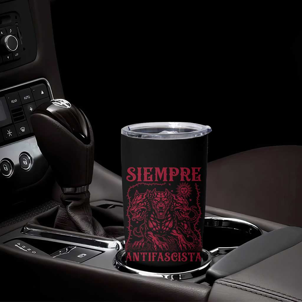 Siempre Antifascista Tumbler Cup Anti Fascism Protest Vintage Hydra Dog